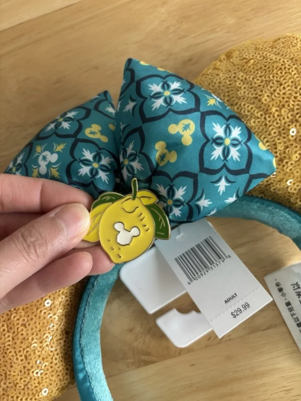 Disney Parks Epcot Saluti Limoncello Italy Minnie Mouse Ears Headband Lemon NWT